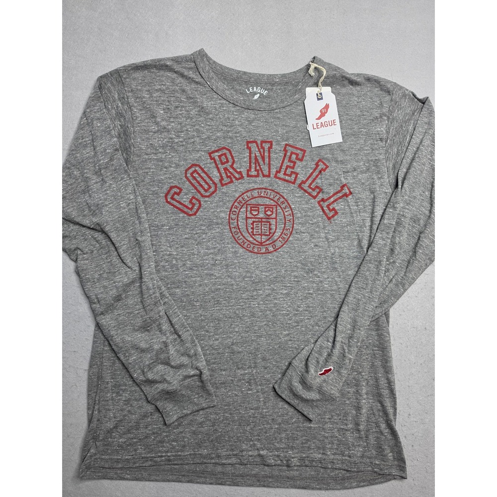 League 91 Victory Falls Cornell University Shirt Mens Large Gray Long Sleeve NWT